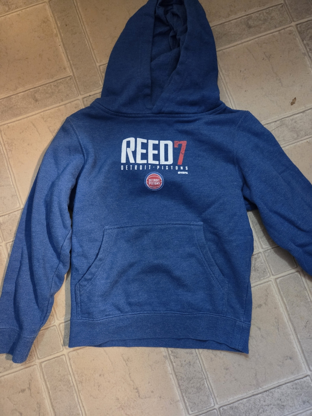 Source Unknown Blue 'REED 7' Hoodie with Red Accent